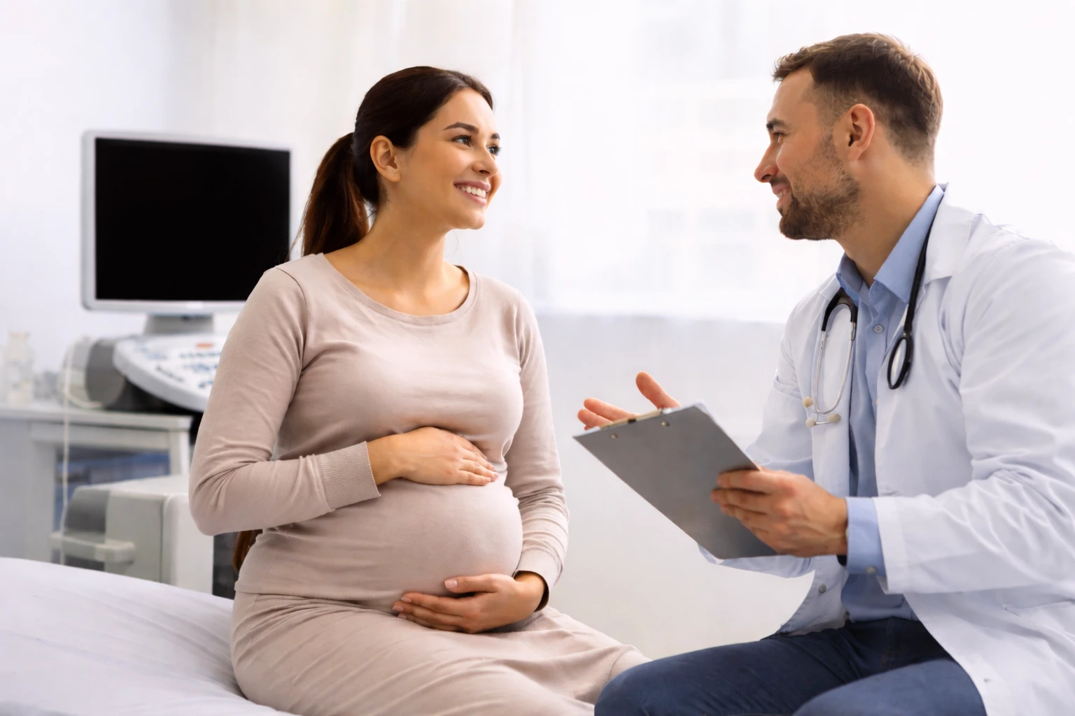 Ultrasound image, representing prenatal DNA testing options